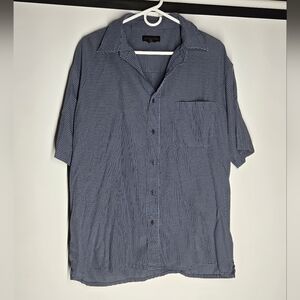 Underground Men’s Blue Plaid Short Sleeve Button-Down Shirt